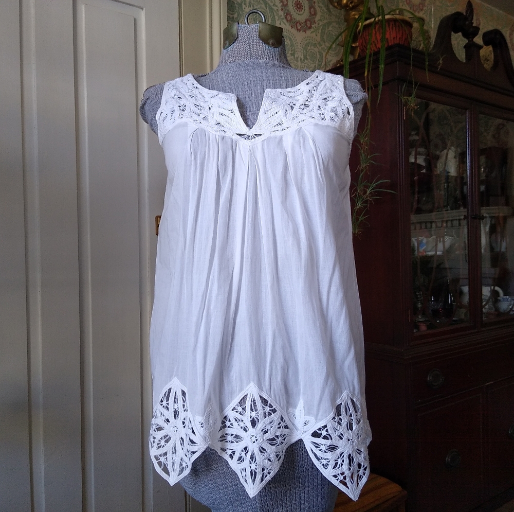 CALYPSO ST. BARTH White Lace Tank Top